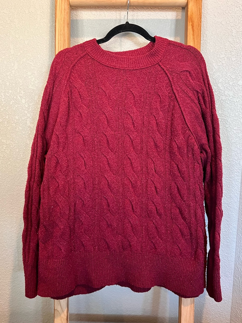 Aerie Burgundy Knit Oversized Sweater Size Small